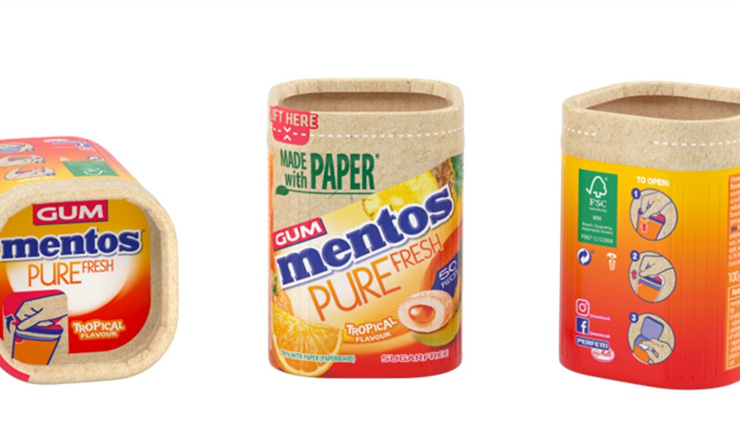Mentos change plastic packaging to paper-based materials